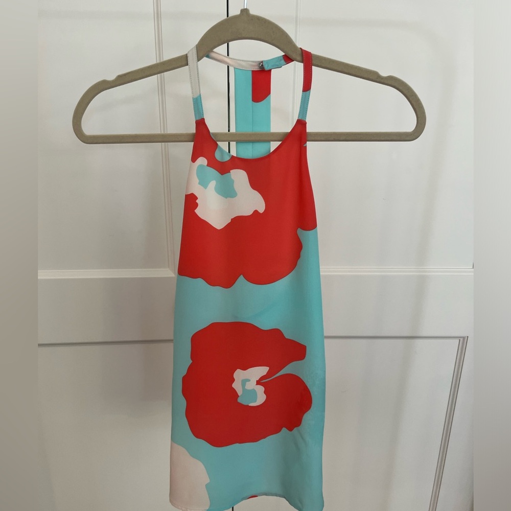 Annie Griffin flirty floral halter like top, NWT